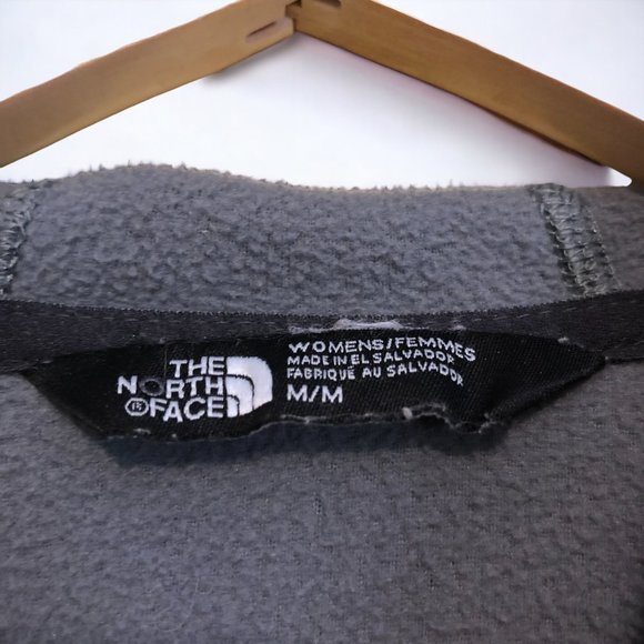 Womens Northface Fleece Zip-Up w/ Hood, Grey and Coral Size M - Picture 3 of 5